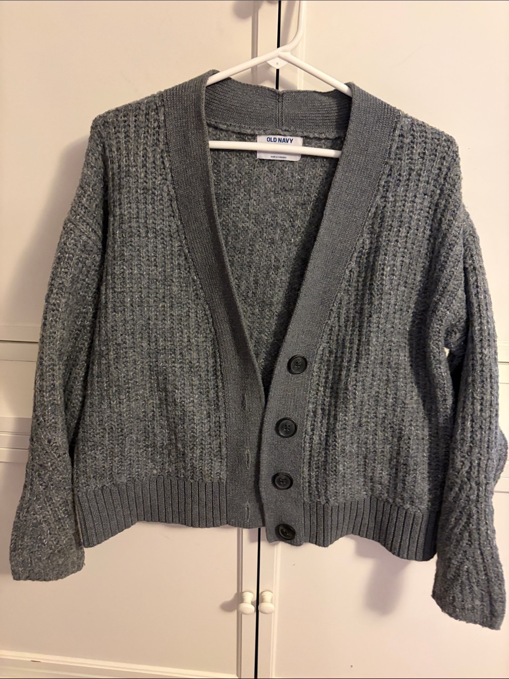 Old Navy Charcoal Gray Chunky Button Cardigan
